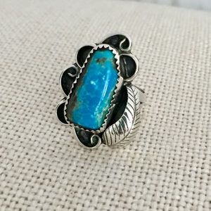 Estate Navajo Turquoise & Sterling Ring EUC